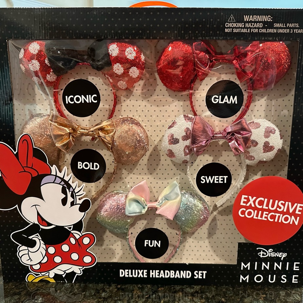 Disney Minnie Mouse headband set of 5 Glam Ears New